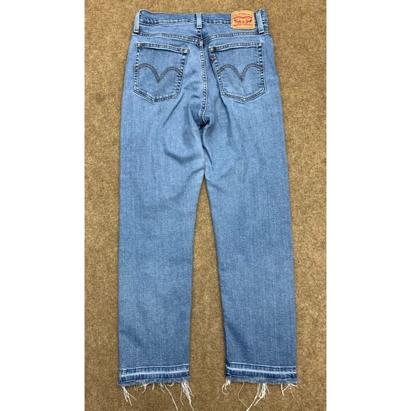 Levis Jeans Womens 30 Wedgie Straight Button Fly High Rise Released Hem Denim - Picture 3 of 11